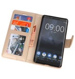 Funda con estuche Wallet para Nokia 8 Sirocco Gold