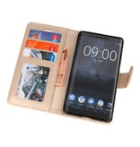 Wallet Cases Tasche für Nokia 8 Sirocco Gold