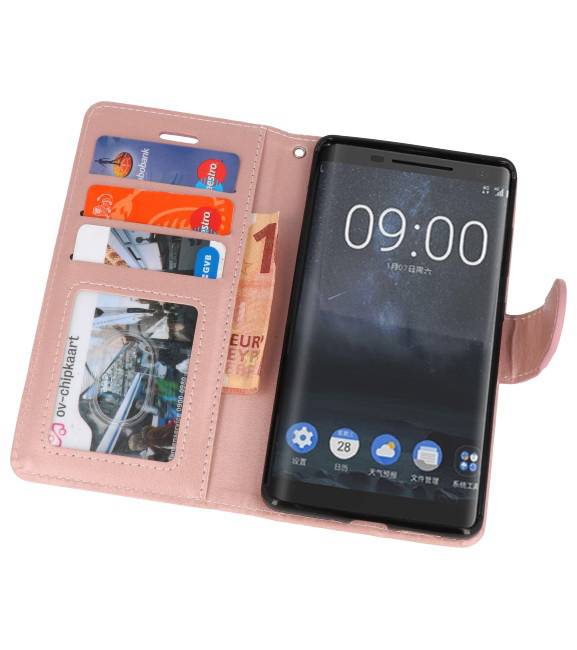 Funda con estuche Wallet para Nokia 8 Sirocco Pink