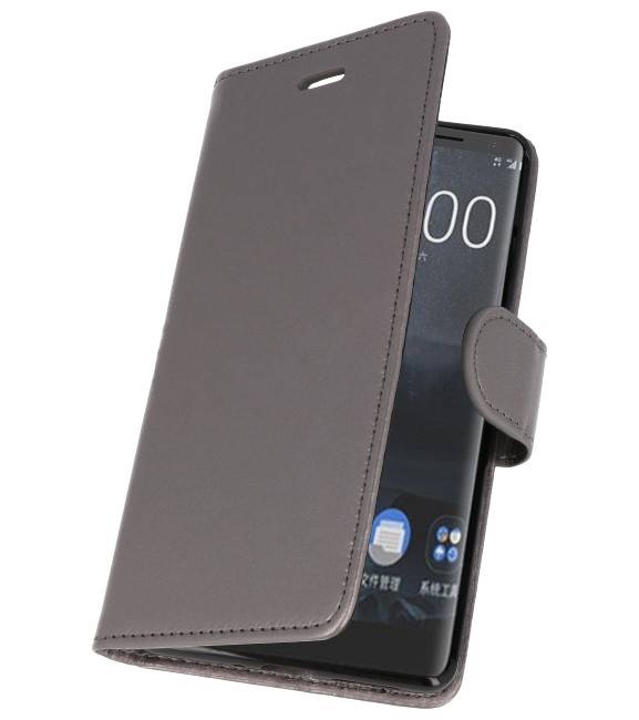 Funda con estuche Wallet para Nokia 8 Sirocco Gray