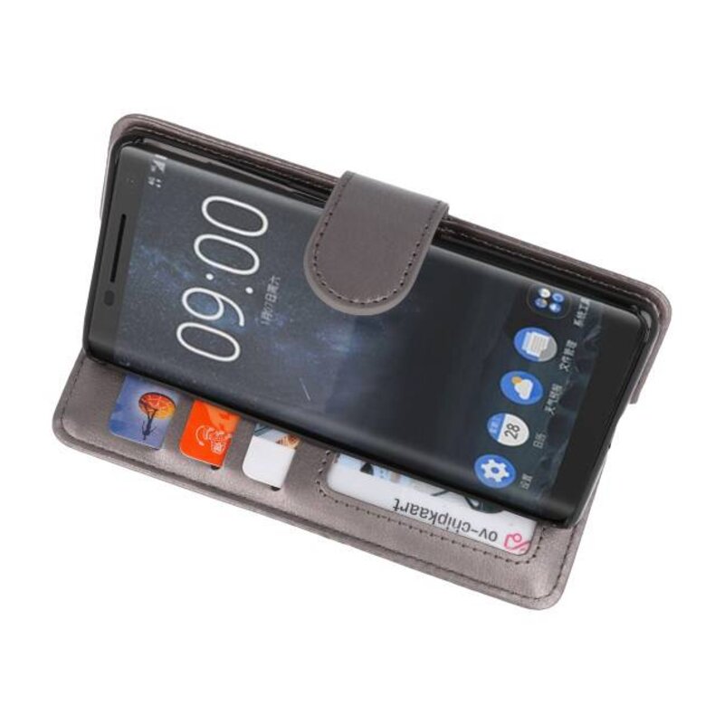 Wallet Cases Tasche für Nokia 8 Sirocco Grey
