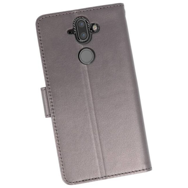 Wallet Cases Tasche für Nokia 8 Sirocco Grey