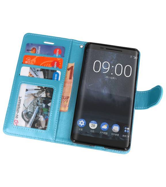 Etuis portefeuille pour Nokia 8 Sirocco Turquoise