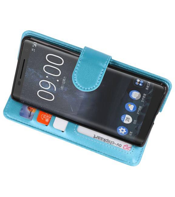 Etuis portefeuille pour Nokia 8 Sirocco Turquoise