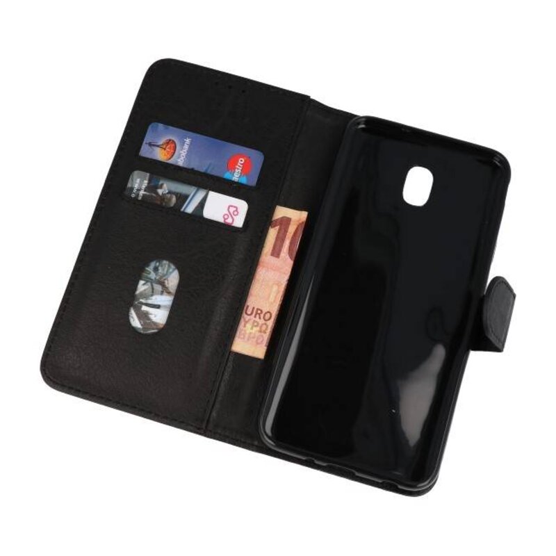 Funda de estuche para estuche Bookstyle para Galaxy J7 2018 Black