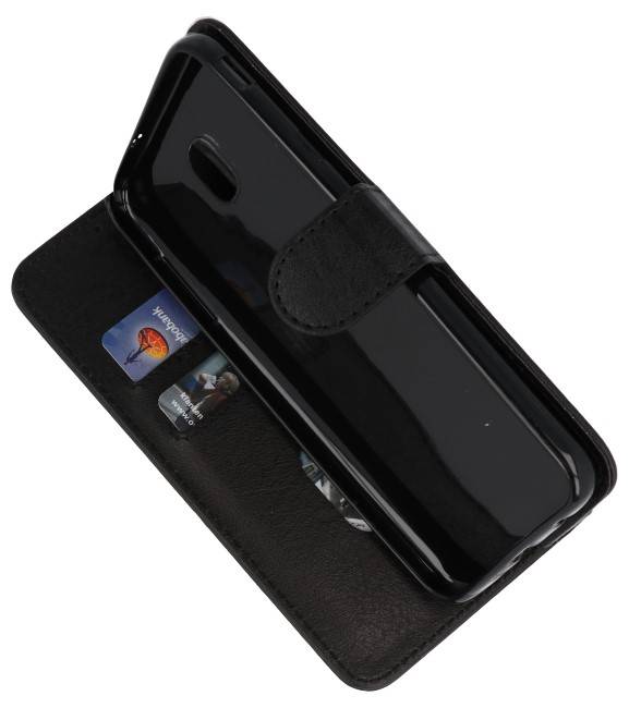 Bookstyle Wallet Cases Tasche für Galaxy J7 2018 Schwarz