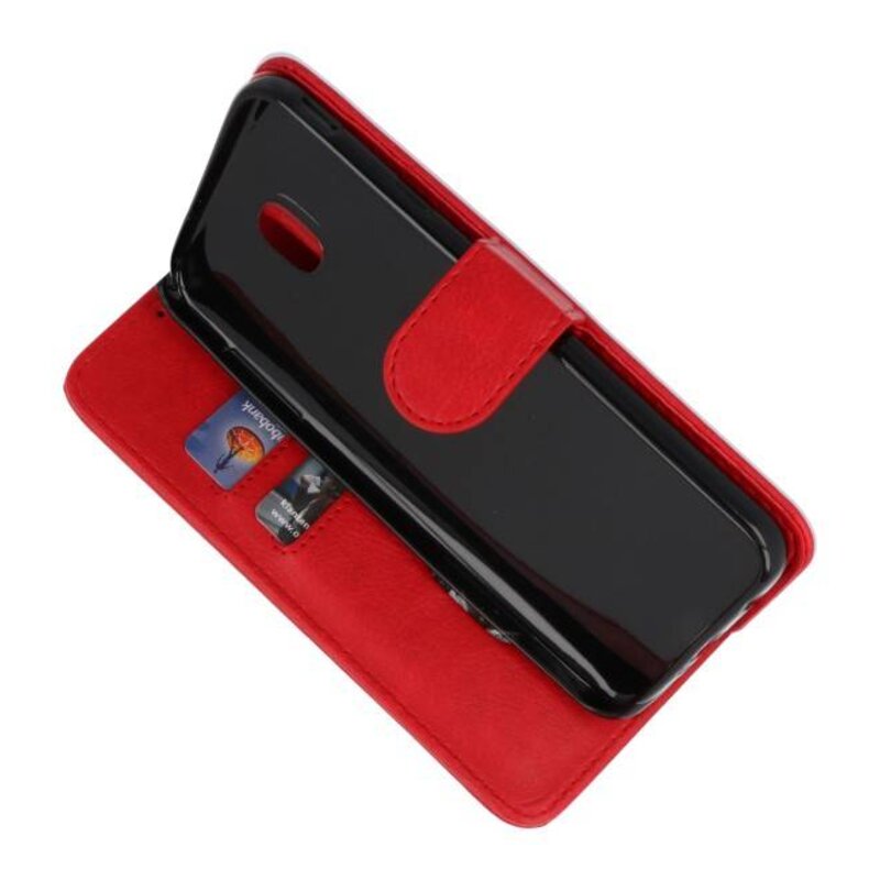 Funda de estuche para estuche Bookstyle para Galaxy J7 2018 Red
