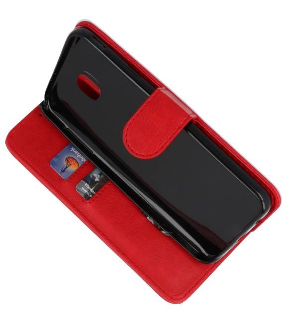 Bookstyle Wallet Cases Tasche für Galaxy J7 2018 Rot