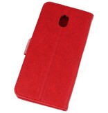 Funda de estuche para estuche Bookstyle para Galaxy J7 2018 Red