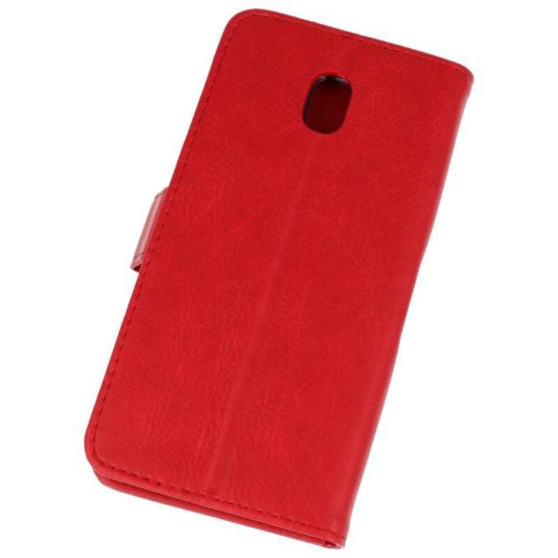 Funda de estuche para estuche Bookstyle para Galaxy J7 2018 Red