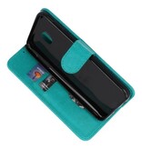 Bookstyle Wallet Cases Hoesje voor Galaxy J7 2018 Groen