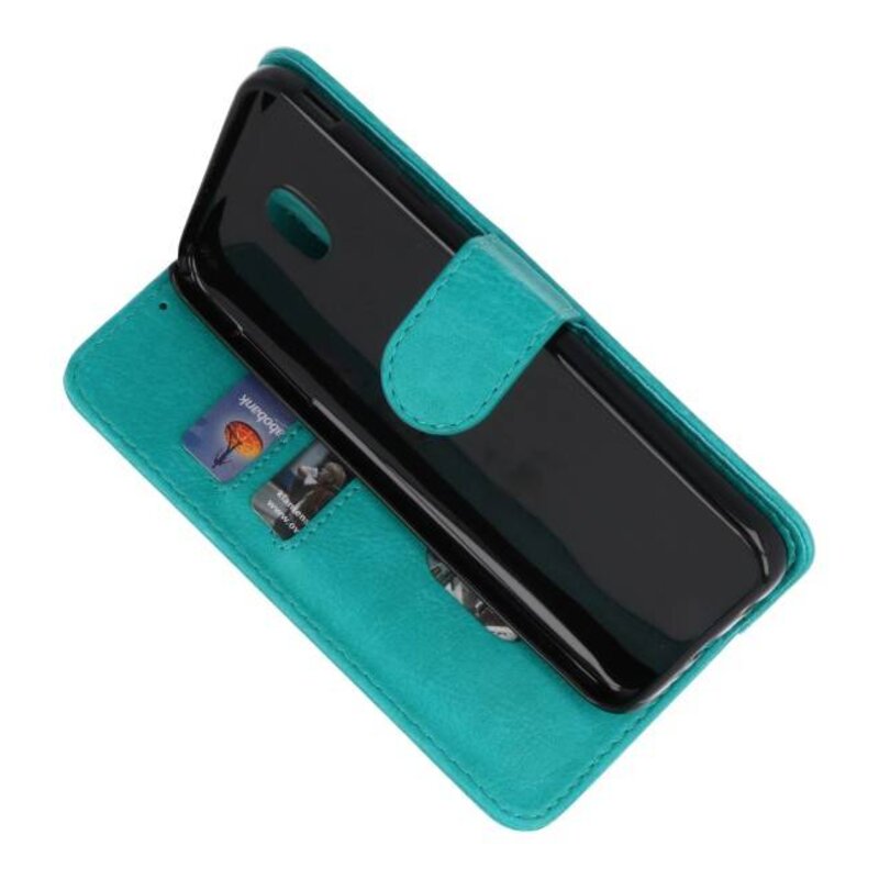 Bookstyle Wallet Cases Hoesje voor Galaxy J7 2018 Groen