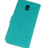 Etui Portefeuille Bookstyle pour Galaxy J7 2018 Vert