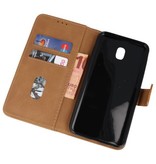 Bookstyle Wallet Cases Tasche für Galaxy J7 2018 Braun