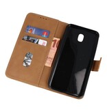 Etui Portefeuille Bookstyle pour Galaxy J7 2018 Marron