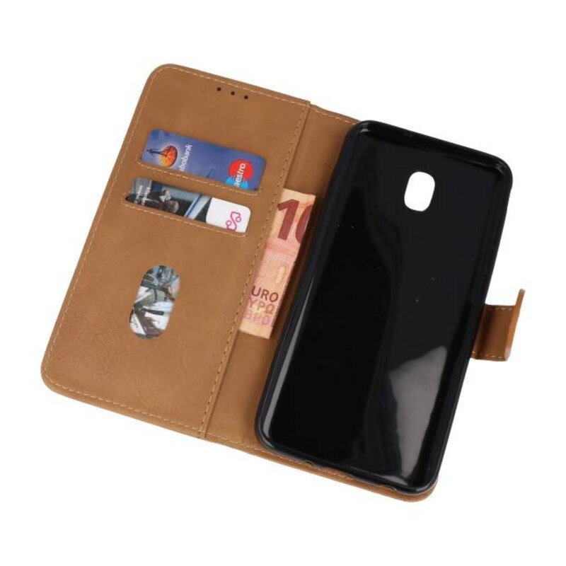 Bookstyle Wallet Cases Hoesje voor Galaxy J7 2018 Bruin