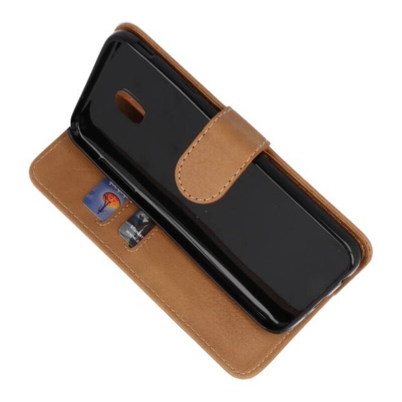 Bookstyle Wallet Cases Hoesje voor Galaxy J7 2018 Bruin