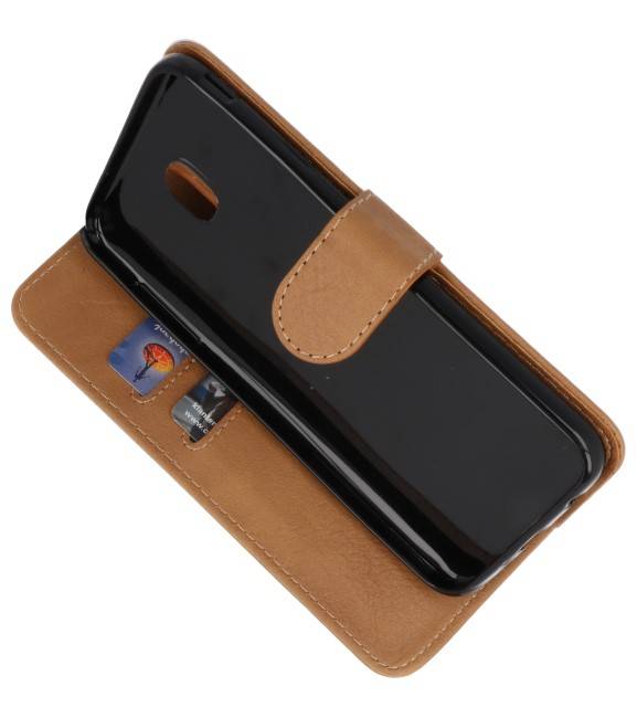 Bookstyle Wallet Cases Tasche für Galaxy J7 2018 Braun