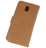 Etui Portefeuille Bookstyle pour Galaxy J7 2018 Marron