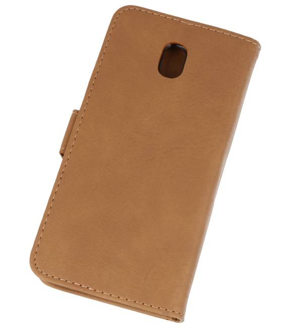 Funda de estuche para estuche Bookstyle para Galaxy J7 2018 Brown