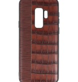 Croco Hard Case voor Samsung Galaxy S9 Plus Donker Bruin