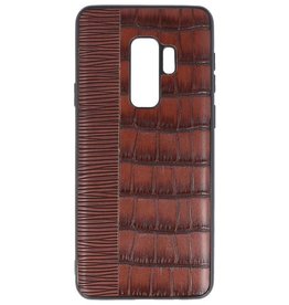 Custodia rigida Croco per Samsung Galaxy S9 Plus Marrone scuro