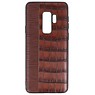 Estuche rígido Croco para Samsung Galaxy S9 Plus Marrón oscuro