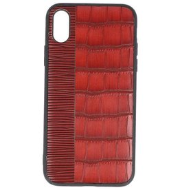 Estuche rígido Croco para iPhone X Rojo