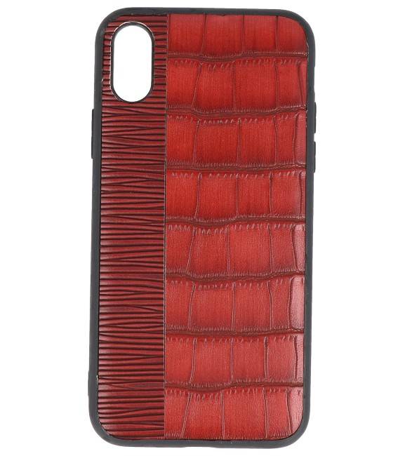 Croco Hard Case voor iPhone X Rood