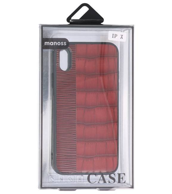 Croco Hard Case til iPhone X Red