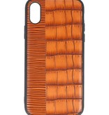 Croco Hard Case for iPhone X Brown