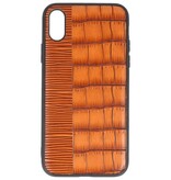 Croco Hard Case for iPhone X Brown