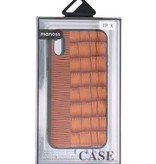 Croco Hard Case for iPhone X Brown