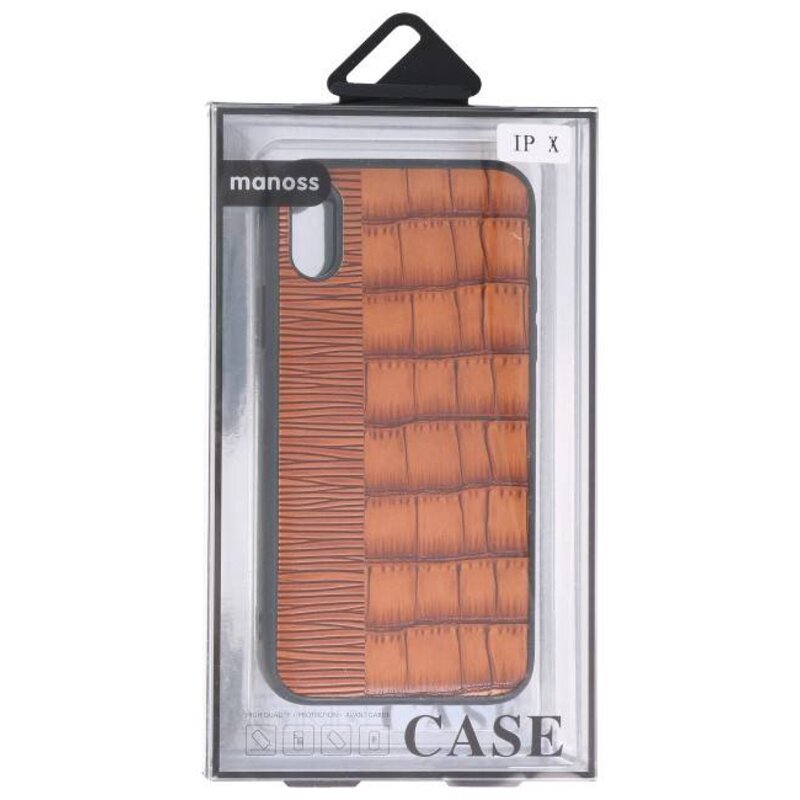 Croco Hard Case for iPhone X Brown
