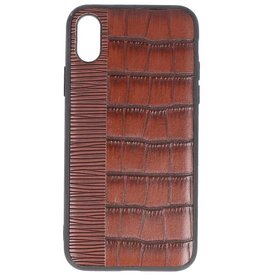 Croco Hard Case til iPhone X Dark Brown