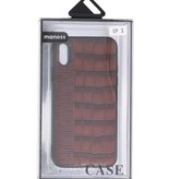 Croco Hard Case für iPhone X Dunkelbraun