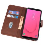 Bookstyle Wallet Cases Tasche für Galaxy J8 Mocca