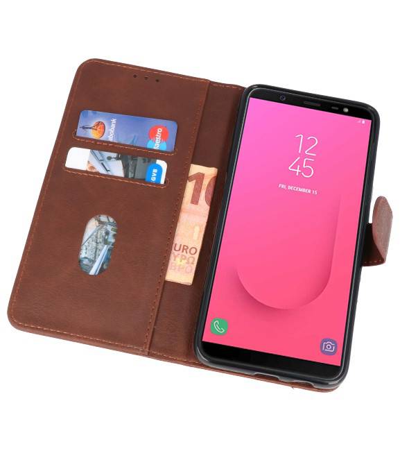 Bookstyle Wallet Cases Hoesje voor Galaxy J8 Mocca