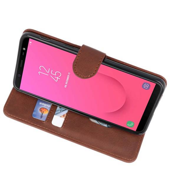 Bookstyle Wallet Cases Hoesje voor Galaxy J8 Mocca