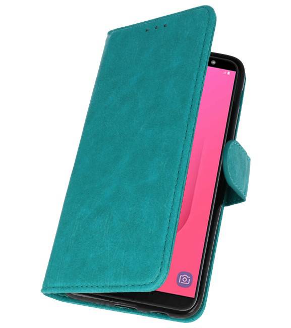 Bookstyle Wallet Cases Hoesje voor Galaxy J8 Groen