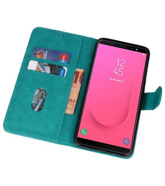Bookstyle Wallet Cases Case for Galaxy J8 Green