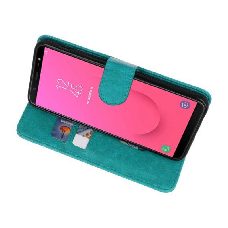 Etui Portefeuille Bookstyle pour Galaxy J8 Vert