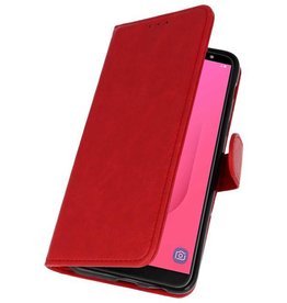 Bookstyle Wallet Cases für Galaxy J8 Rot