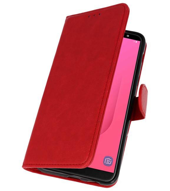 Bookstyle Wallet Cases Hoesje voor Galaxy J8 Rood