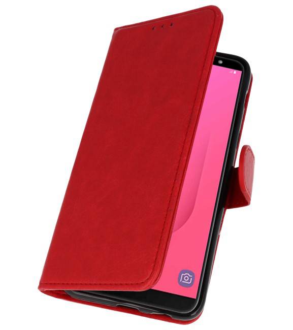 Étuis portefeuille Bookstyle pour Galaxy J8 Rouge