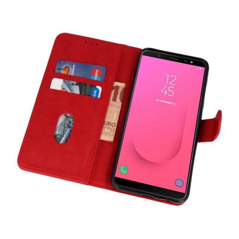 Bookstyle Wallet Cases für Galaxy J8 Rot
