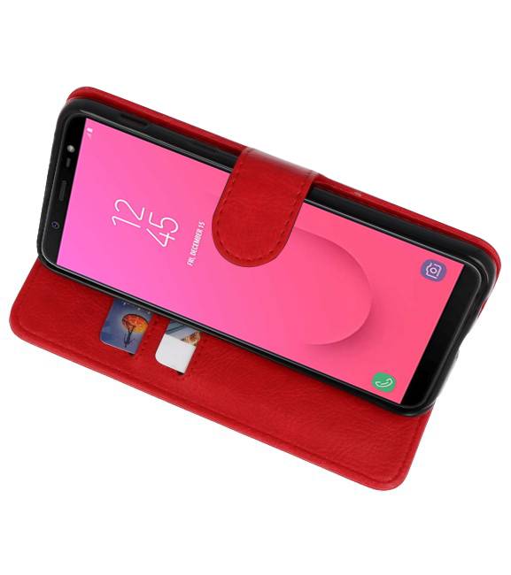 Bookstyle Wallet Cases für Galaxy J8 Rot