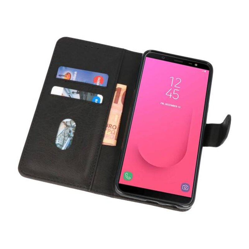 Bookstyle Wallet Cases Tasche für Galaxy J8 Schwarz