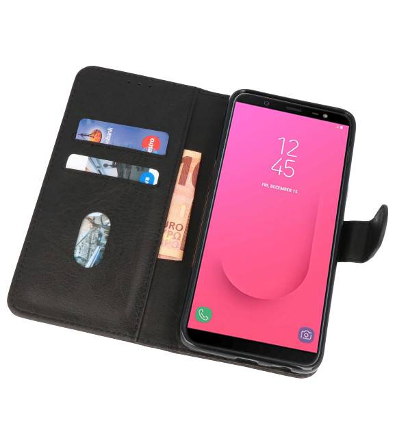 Bookstyle Wallet Cases Hoesje voor Galaxy J8 Zwart