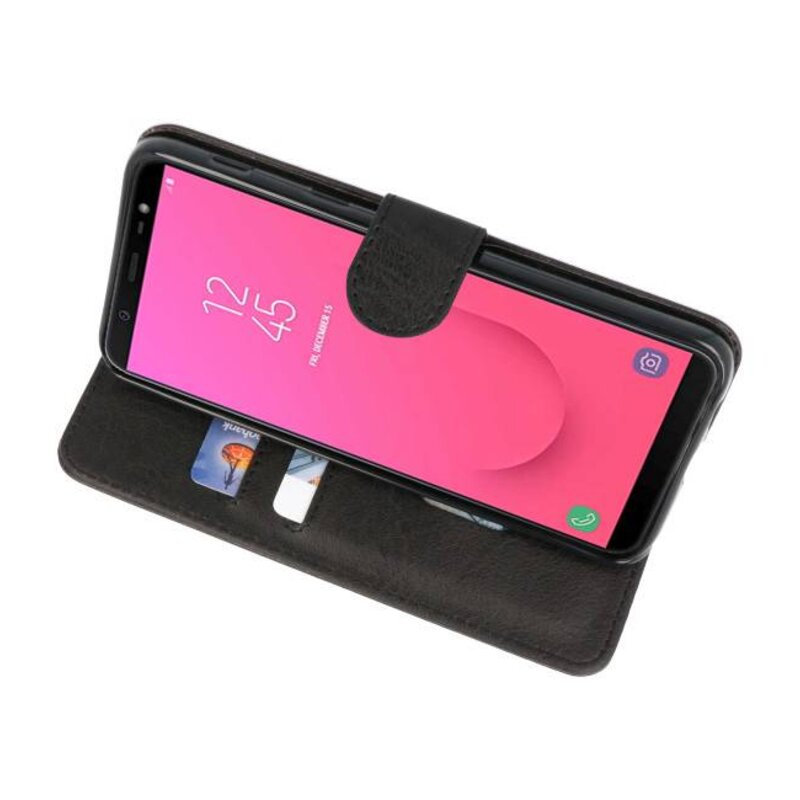 Bookstyle Wallet Cases Tasche für Galaxy J8 Schwarz